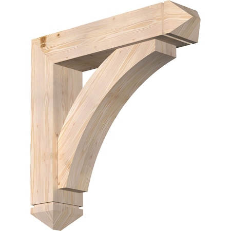 Ekena Millwork Thorton Arts and Crafts Smooth Bracket w/ Offset Brace, Douglas Fir, 7 1/2"W x 34"D x 34"H BKT0806X34X34THR03SDF